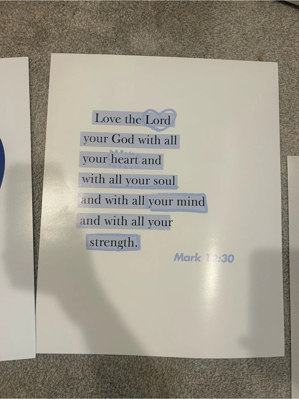 16x20 Bible Verse Mark 12:30 Poster Print